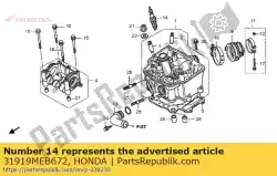 Aqui você pode pedir o plugue, faísca (vk27prz11) ( em Honda , com o número da peça 31919MEB672: