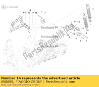 650095, Aprilia, Rechte aufhängung der motoraufhängung, Neu