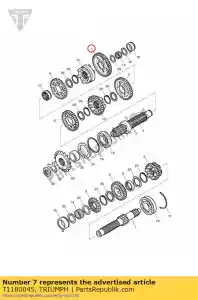 triumph T1180045 versnelling assy 1e uitgang - Onderkant