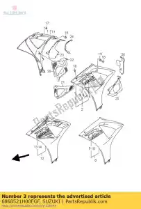 Suzuki 6868521H00EGF fita, cobrir unde - Lado inferior