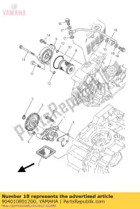 yamaha 904010801200 perno, unión - Lado inferior