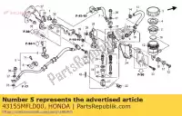 43155MFLD00, Honda, clamper, rr. tubo del freno honda cbr 1000 2009 2010 2011 2012 2013, Nuovo