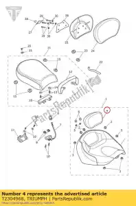 triumph T2304968 dossier siège pilote - La partie au fond