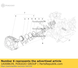 Aprilia 1A008639, Anneau de compression 3° cave, OEM: Aprilia 1A008639