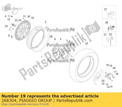 Aprilia 268304, Platte ring 6,5x21, OEM: Aprilia 268304