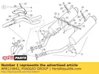 AP8119842, Piaggio Group, silenciador rh aprilia  pegaso pegaso strada trail 650 660 2005 2006 2007 2008 2009, Nuevo