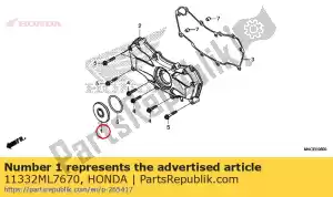 honda 11332ML7670 tapa, 45 mm - Lado inferior