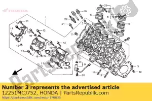 Honda 12251MCJ752 junta, cabeça do cilindro - Lado inferior