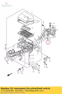 suzuki 1712205H00 suporte, capota - Lado inferior