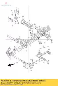 suzuki 2522106B00 vork, tandwiel 2 - Onderkant