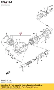 suzuki 2491048830 tandwielset, tweede - Onderkant