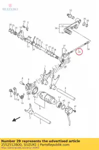 Suzuki 2552512B00 haste, mudança de marcha - Lado inferior