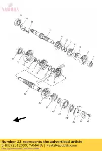 yamaha 5HHE72512000 versnelling, 5e wiel - Onderkant
