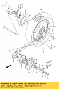 suzuki 6461101D00 tambour, pignon rr - La partie au fond