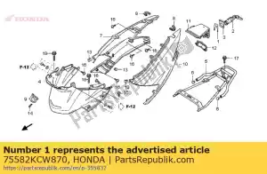 honda 75582KCW870 mola, configuração da chave de bloqueio - Lado inferior