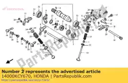 Here you can order the camshaft assy. From Honda, with part number 14000KCY670: