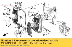 Honda 19064ML3680 mangueira c, água - Lado inferior