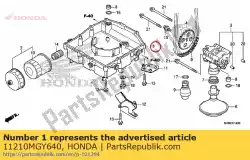 Here you can order the no description available at the moment from Honda, with part number 11210MGY640: