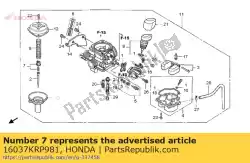 Here you can order the no description available at the moment from Honda, with part number 16037KRP981: