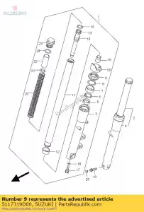 suzuki 5117319D00 selo, poeira - Lado inferior