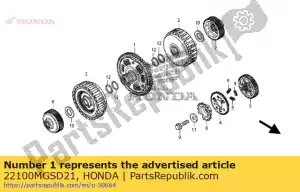 Honda 22100MGSD21 gear comp., primaire aandrijving - Onderkant