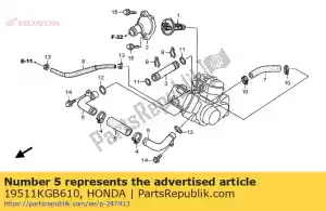 Honda 19511KGB610 junta a, manguera de agua - Lado inferior