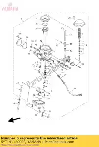 yamaha 5YT141120000 válvula, acelerador 1 - Lado inferior