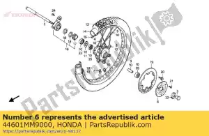 Honda 44601MM9000 cubo, roda dianteira - Lado inferior