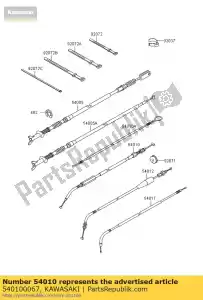 Kawasaki 540100067 câble, verrouillage différentiel avant - La partie au fond