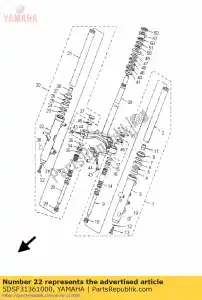 yamaha 5DSF31361000 tube, outer (right) - Bottom side