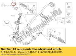 Aprilia AP8138433, Front fairing lower lockup, OEM: Aprilia AP8138433