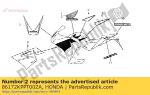 Honda 86172KPPT00ZA mark, l. vleugel * type1 * - Onderkant