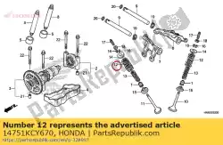 veer, klep buiten van Honda, met onderdeel nummer 14751KCY670, bestel je hier online: