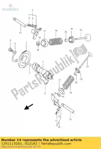 Suzuki 1291115D01 klep, inlaat - Onderkant