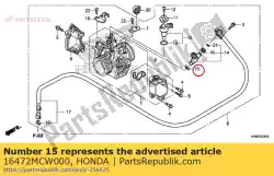 Ici, vous pouvez commander le bague d'étanchéité, injecteur auprès de Honda , avec le numéro de pièce 16472MCW000: