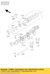 Here you can order the holder,change drum pi from Kawasaki, with part number 130911104: