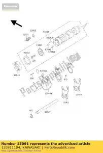 Kawasaki 130911104 houder, verander drum pi - Onderkant