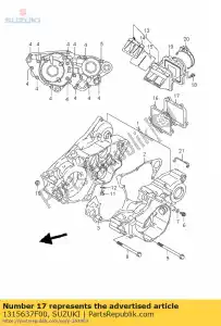 suzuki 1315637F00 spacer, reed val - Onderkant