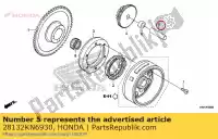 28132KN6930, Honda, eixo, engrenagem de redução honda  cbf clr st xlr xr 125 150 190 1300 1998 1999 2002 2003 2004 2005 2006 2007 2008 2009 2010 2011 2013 2017 2018, Novo