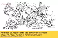 64233MR7300, Honda, protezione, tubo flessibile honda cbr gl rvf vf vfr vt vtr 400 750 1000 1100 1500 1990 1991 1993 1994 1995 1996 1997 1998 1999 2000 2001 2002 2003 2005 2006, Nuovo