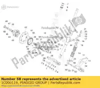 1C000119, Piaggio Group, Adattatore vespa primavera sprint vespa zapm81200, zapm81201, zapma1200 zapm818g 125 150 2014 2015 2016, Nuovo