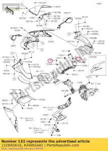 kawasaki 132BA0616 parafuso-flangeado-pequeno, 6x16 zx1400 - Lado inferior