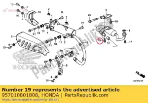 honda 957010801808 parafuso, flange, 8x18 - Lado inferior