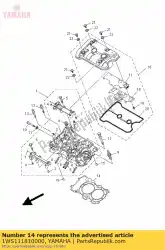 Here you can order the gasket, cylinder head 1 from Yamaha, with part number 1WS111810000: