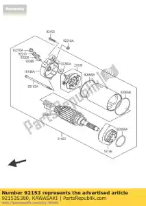 Kawasaki 92153S380 bolt,6x25 - Bottom side