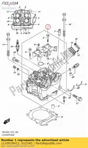 suzuki 1110028H12 head assy,cylin - Bottom side