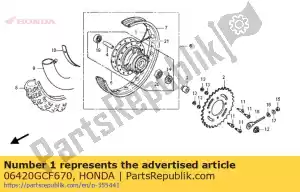 honda 06420GCF670 habló set a, rr. (dentro) - Lado inferior