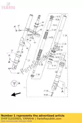 Tutaj możesz zamówić zespó? Przedniego widelca (d? Od Yamaha , z numerem części 5YKF31020000: