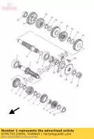 5UM174110000, Yamaha, Hoofdas yamaha wr 250 2008 2009 2010 2011 2012 2013 2014, Nieuw