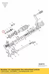 triumph T3051058 capscrew, cap/hd, m6x1.0x20, enc - Bottom side